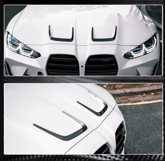BMW G80 M3 G82 G83 M4 2021+ Engine Hood Air Vent Covers Dry Carbon Fiber-Ahacarbon