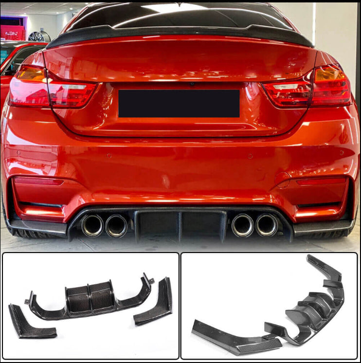 BMW F80 M3 F82 F83 M4 2014-2020 Front Bumper Lip Side Skirts Rear Diffuser Rear Trunk Spoiler Carbon Fiber-Ahacarbon