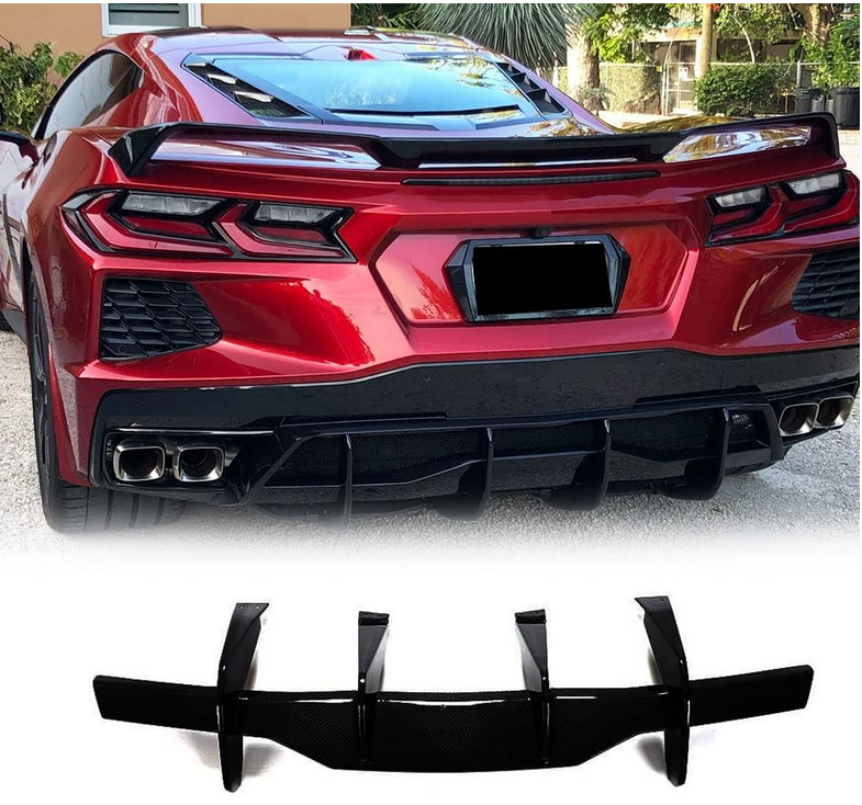 Chevrolet Corvette C8 Stingray 2020-2023 Rear Bumper Diffuser Lip Carbon Fiber/FRP-Ahacarbon