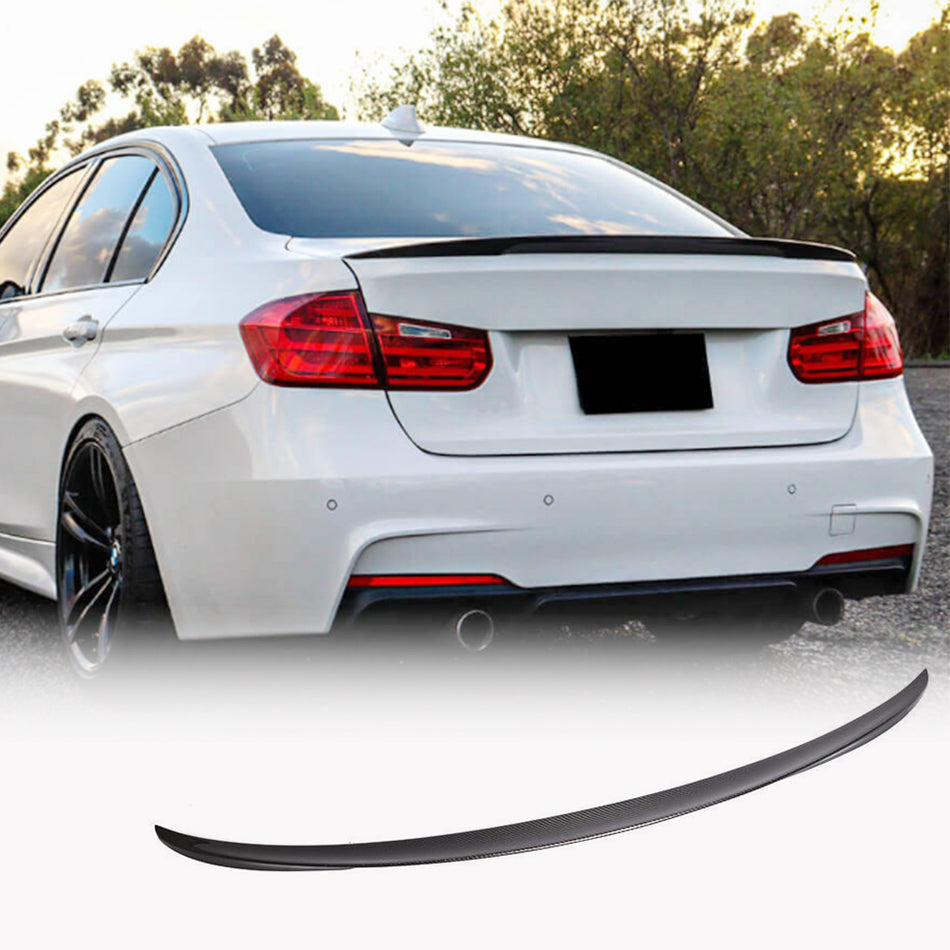 BMW 3 Series F30 F80 M3 Sedan Rear Trunk Spoiler Carbon Fiber/FRP-Ahacarbon