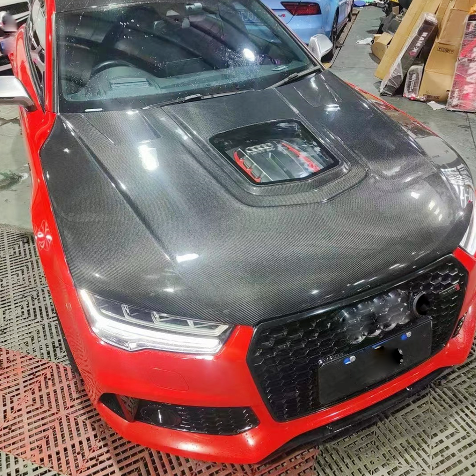 Audi S7 2016 Engine Bonnet Hood Cover Carbon Fiber-Ahacarbon