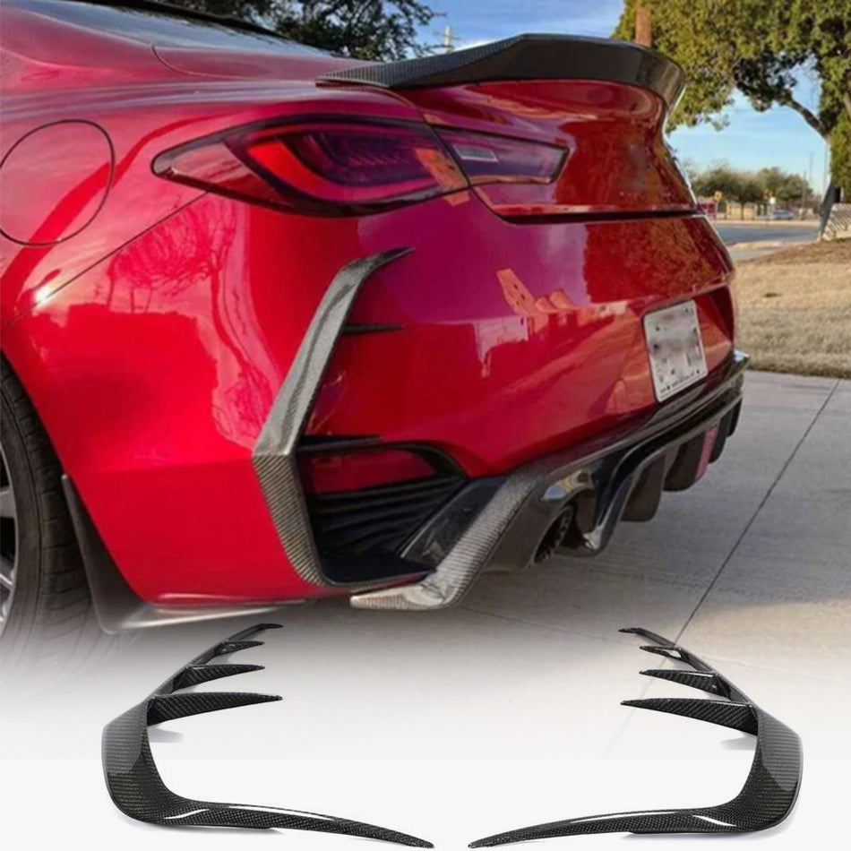 Infiniti Q60 Q60S Coupe 2017-2022 Rear Bumper Splitters Carbon Fiber-Ahacarbon