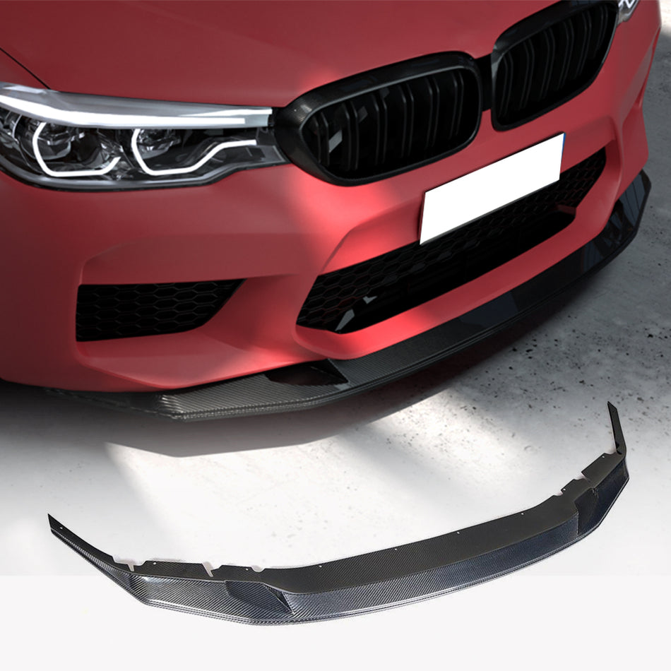 BMW 5 Series F90 M5 Pre-LCI 2018-2020 Front Bumper Lip Carbon Fiber-Ahacarbon
