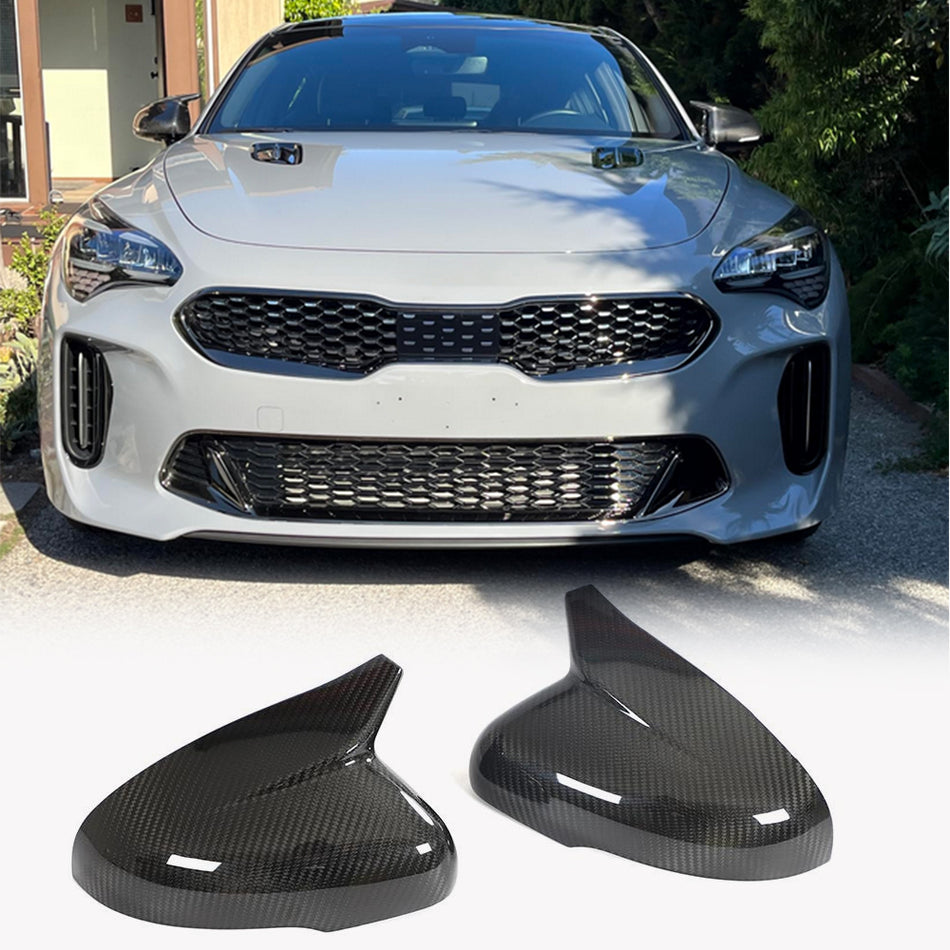 Kia Stinger 2018-2023 Dry Carbon Fiber Mirror Covers Add-on-Ahacarbon