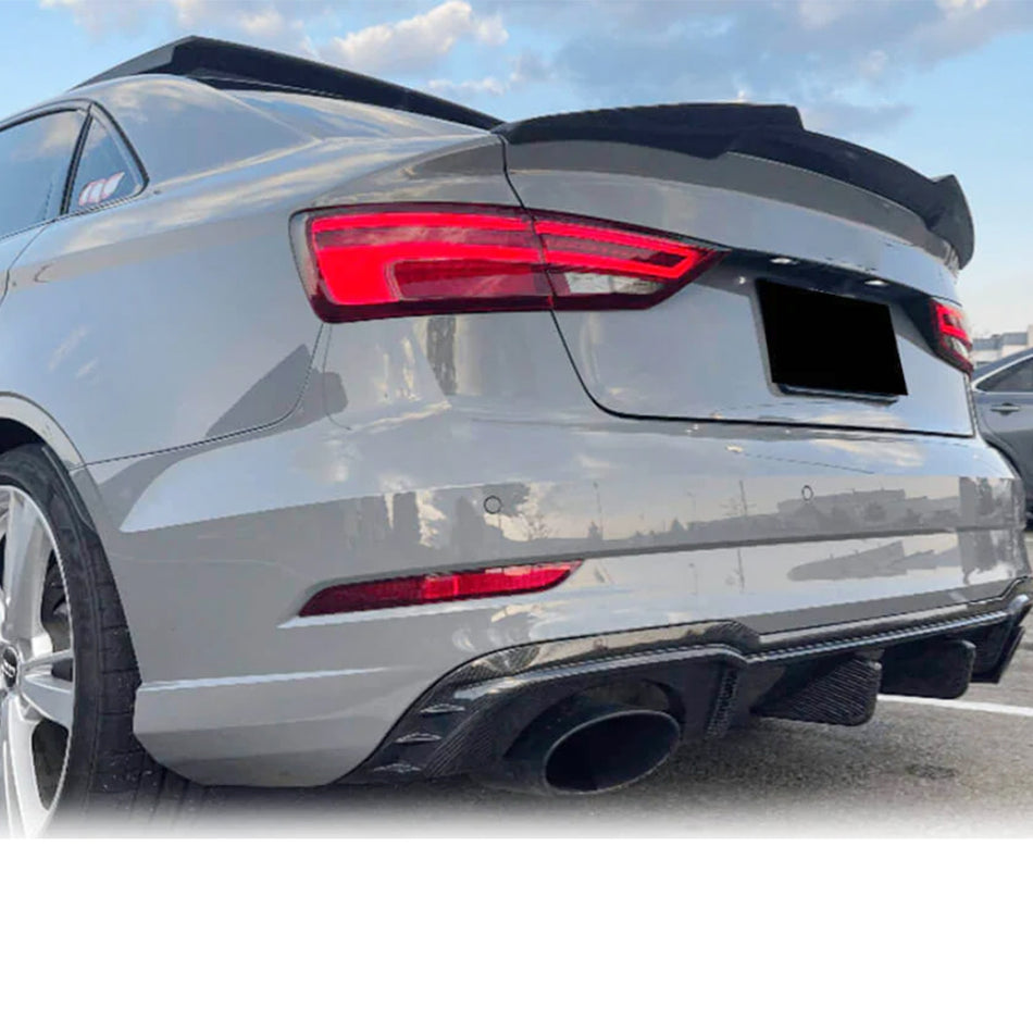 Audi A3 Sline S3 RS3 8V 8V.5 Sedan 2014-2020 Rear Trunk Spoiler Carbon Fiber-Ahacarbon