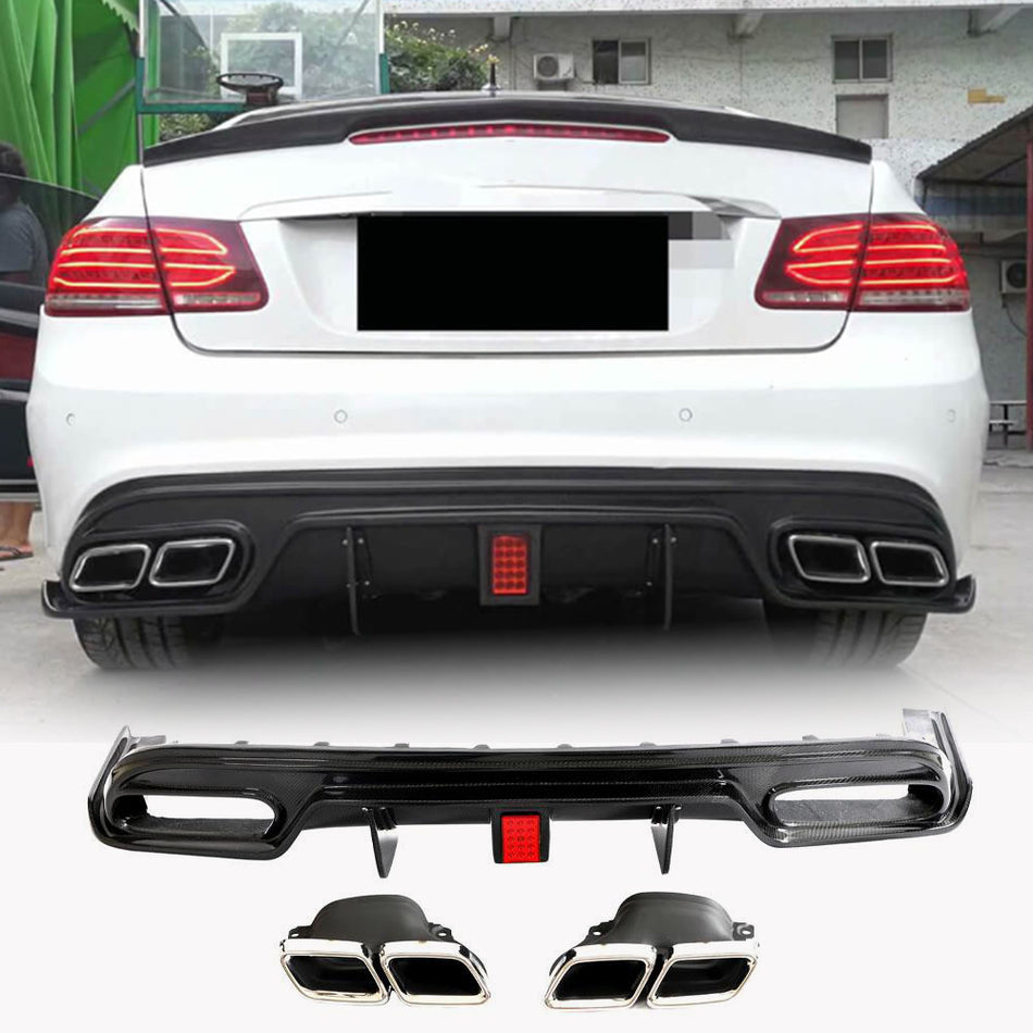 Mercedes Benz (W207) C207 A207 Sport Facelift 2014-2016 Rear Bumper Diffuser Carbon Fiber-Ahacarbon