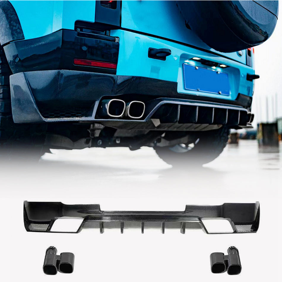 Land Rover Defender 90/110/130 2020-2023 Rear Bumper Diffuser Carbon Fiber-Ahacarbon