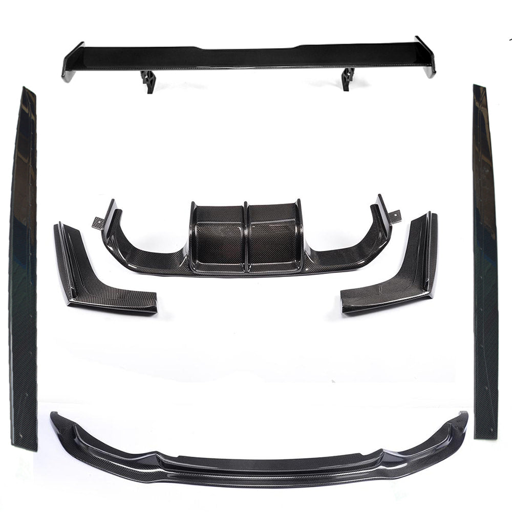 BMW F80 M3 F82 F83 M4 2014-2020 Front Bumper Lip Side Skirts Rear Diffuser Rear Trunk Spoiler Carbon Fiber-Ahacarbon