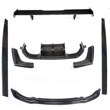 BMW F80 M3 F82 F83 M4 2014-2020 Front Bumper Lip Side Skirts Rear Diffuser Rear Trunk Spoiler Carbon Fiber-Ahacarbon