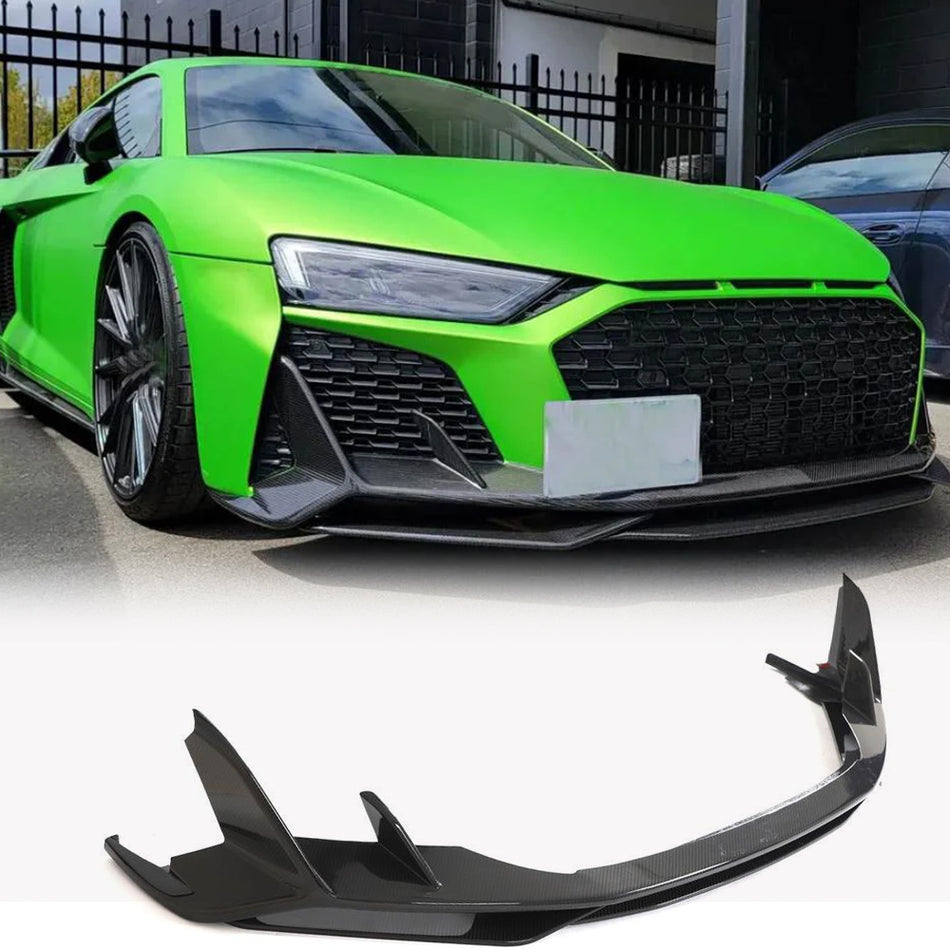 Audi R8 V10 Coupe Spyder Convertible 2Door 2022+ Front Bumper Lip Dry Carbon Fiber-Ahacarbon