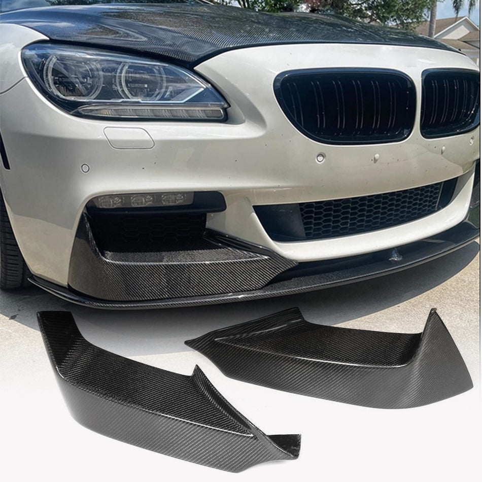 BMW 6 Series F06 F12 F13 640i 650i M Sport 2013-2018 Front Bumper Splitters Carbon Fiber-Ahacarbon