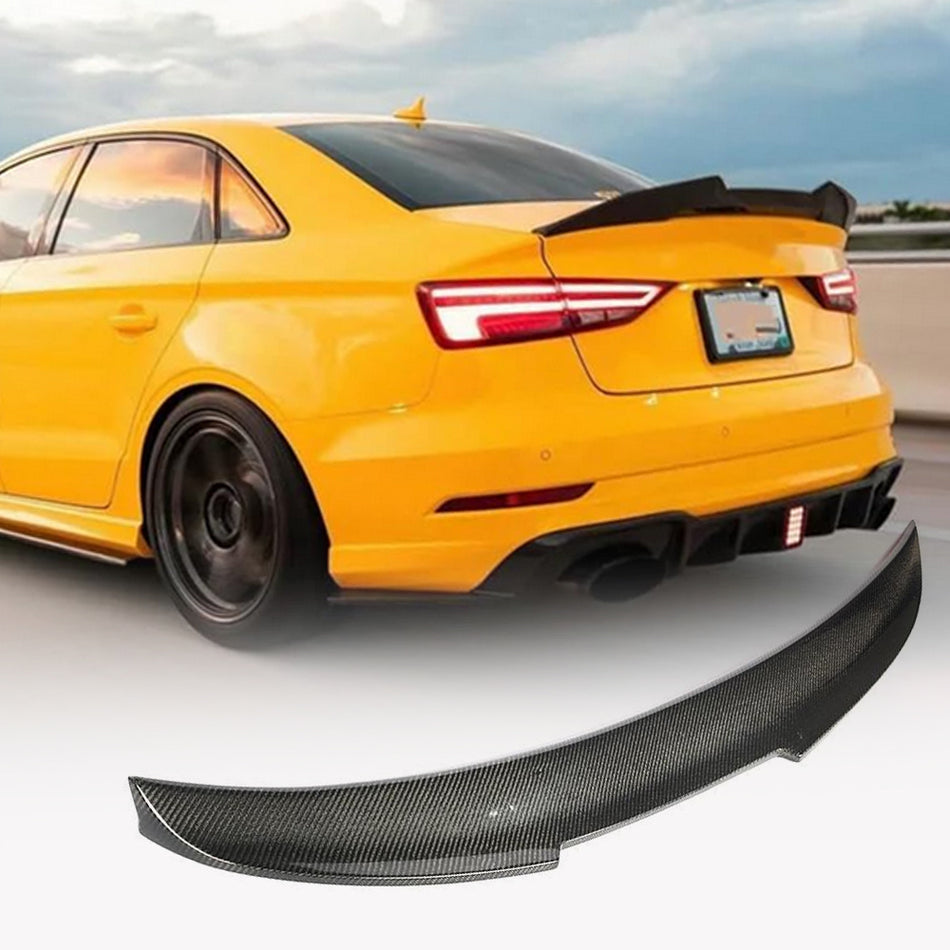 Audi A3 Sline S3 RS3 8V 8V.5 Sedan 2014-2020 Rear Trunk Spoiler Carbon Fiber-Ahacarbon