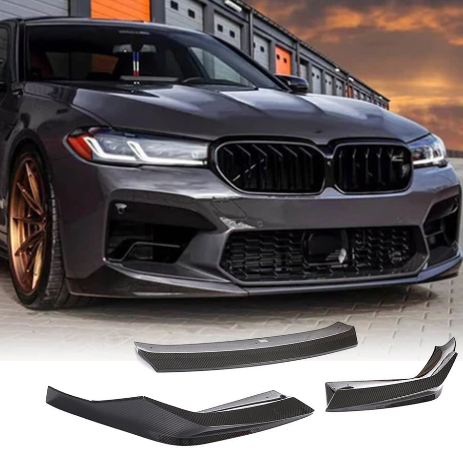 BMW 5 Series F90 M5 LCI 2021+ Carbon Fiber Front Bumper Lip-Ahacarbon