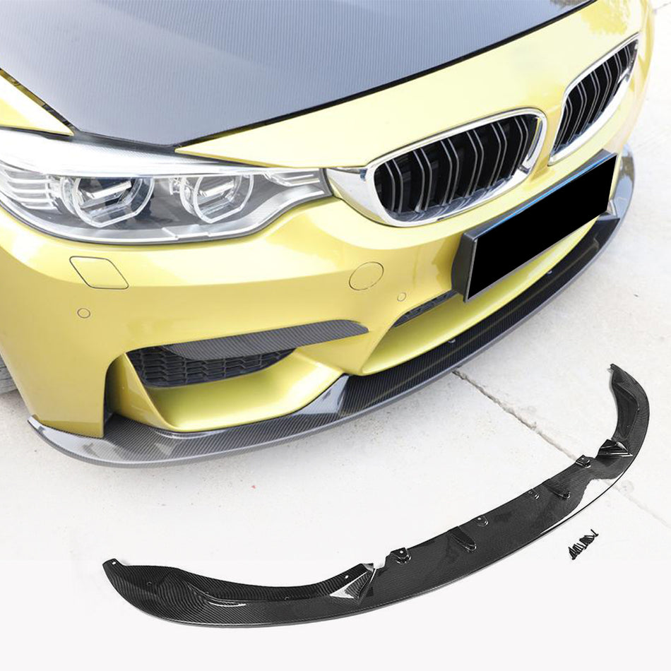 BMW F80 M3 F82 F83 M4 2014-2019 Front Bumper Lip Carbon Fiber-Ahacarbon
