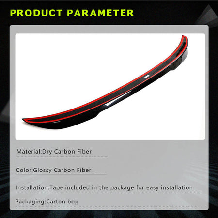BMW 3 Series F30 F35 2012-2019 Rear Trunk Spoiler Dry Carbon Fiber-Ahacarbon