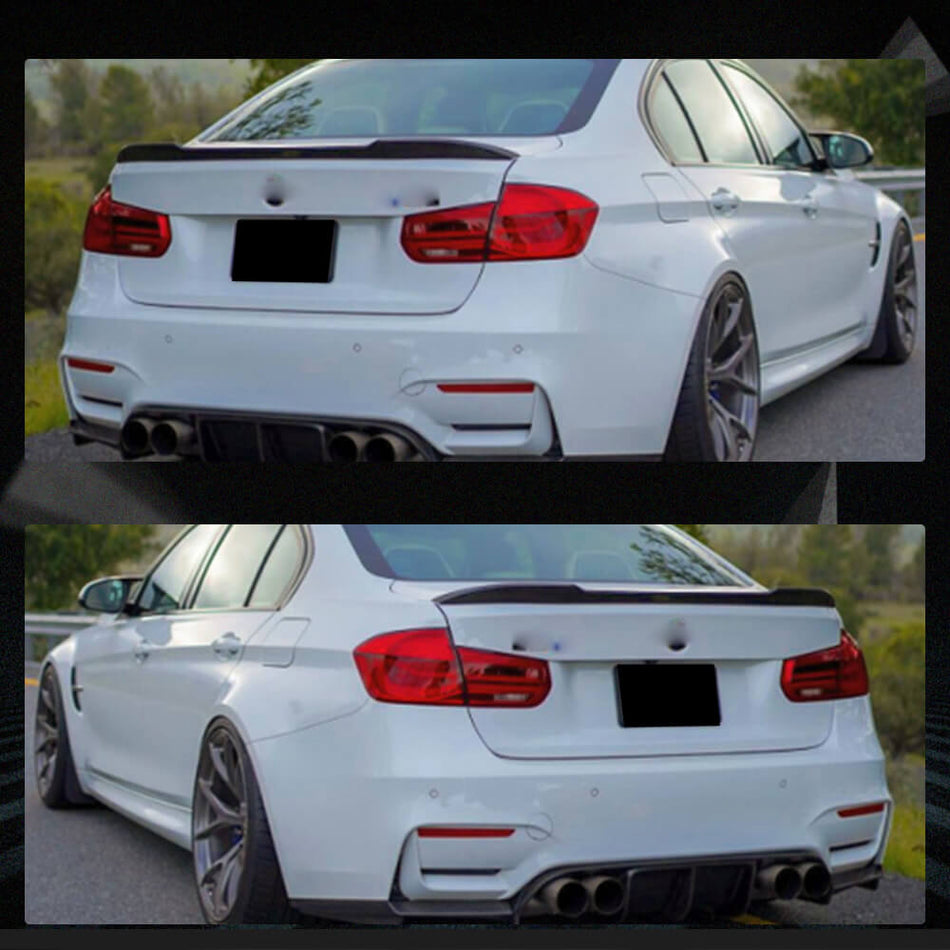 BMW 3 Series F30 F35 2012-2019 Rear Trunk Spoiler Dry Carbon Fiber-Ahacarbon