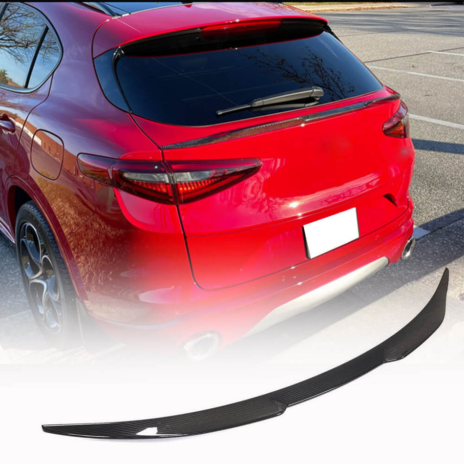 Alfa Romeo Stelvio 2017-2022 Rear Trunk Spoiler Dry Carbon Fiber/FRP-Ahacarbon