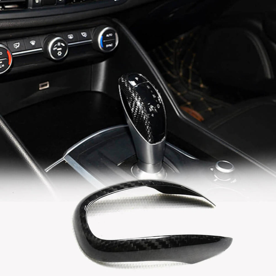 Alfa Romeo Giulia Stelvio 2015-2022 Gear Shift Knob Head Cover Dry Carbon Fiber-Ahacarbon
