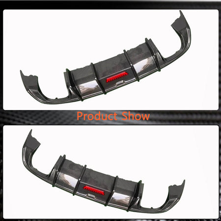 Audi A3 8V.5 Base Sedan Facelift 2017-2021 Rear Bumper Diffuser with LED Carbon Fiber-Ahacarbon