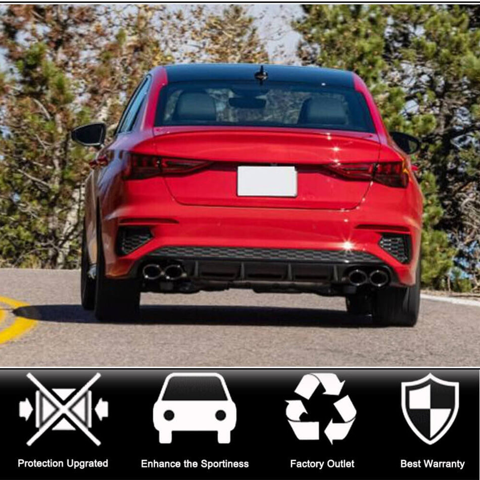 Audi A3 S-LINE S3 8Y Sedan 2021-2023 Rear Bumper Diffuser Carbon Fiber-Ahacarbon