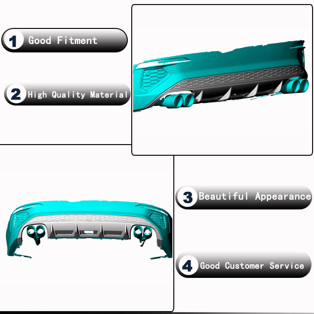 Audi A3 S-LINE S3 8Y Sedan 2021-2023 Rear Bumper Diffuser Carbon Fiber-Ahacarbon
