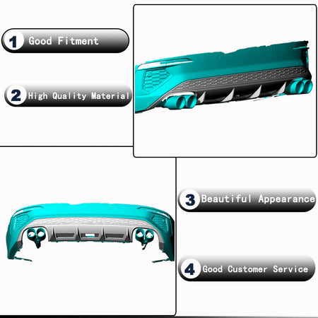 Audi A3 S-LINE S3 8Y Sedan 2021-2023 Rear Bumper Diffuser Carbon Fiber-Ahacarbon