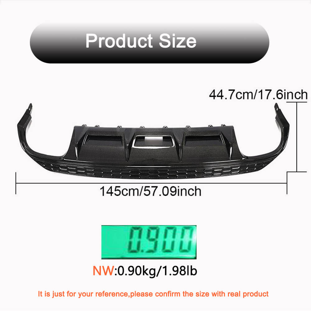 Audi A3 S-LINE S3 8Y Sedan 2021-2023 Rear Bumper Diffuser Carbon Fiber-Ahacarbon