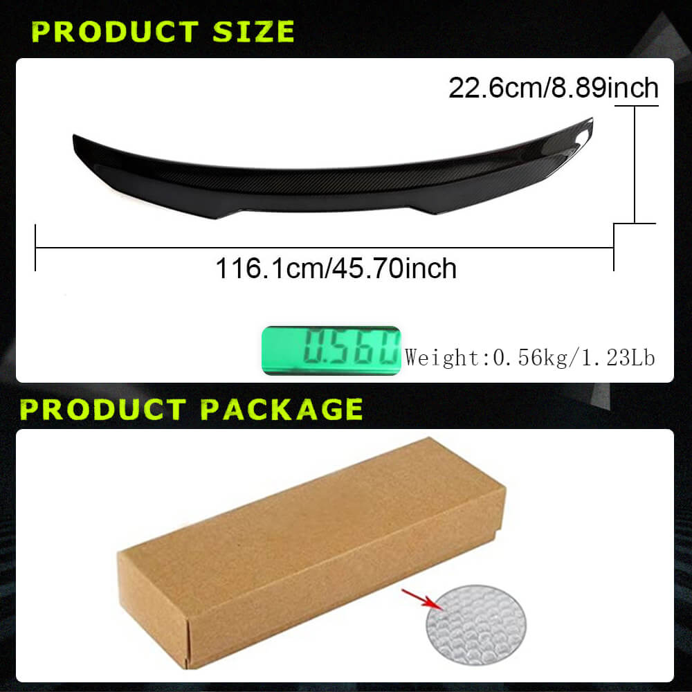 Audi A3 S line S3 8V Sedan 2013-2020 Rear Trunk Spoiler Dry Carbon Fiber-Ahacarbon