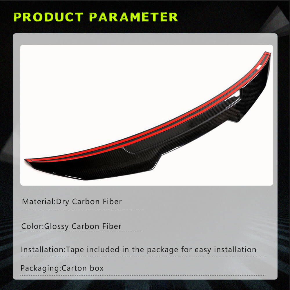 Audi A3 S line S3 8V Sedan 2013-2020 Rear Trunk Spoiler Dry Carbon Fiber-Ahacarbon