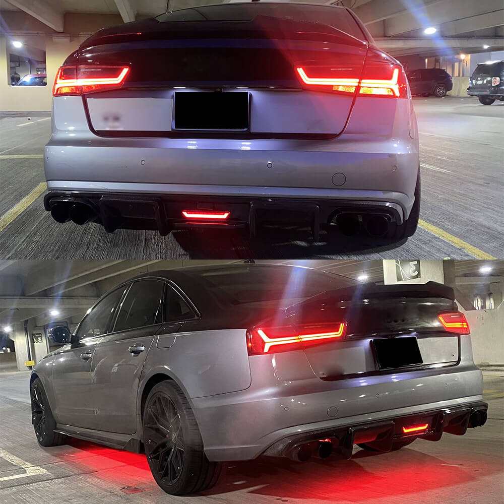 Audi A6 C7.5 Base Sedan 2016-2019 Rear Bumper Diffuser Carbon Fiber-Ahacarbon