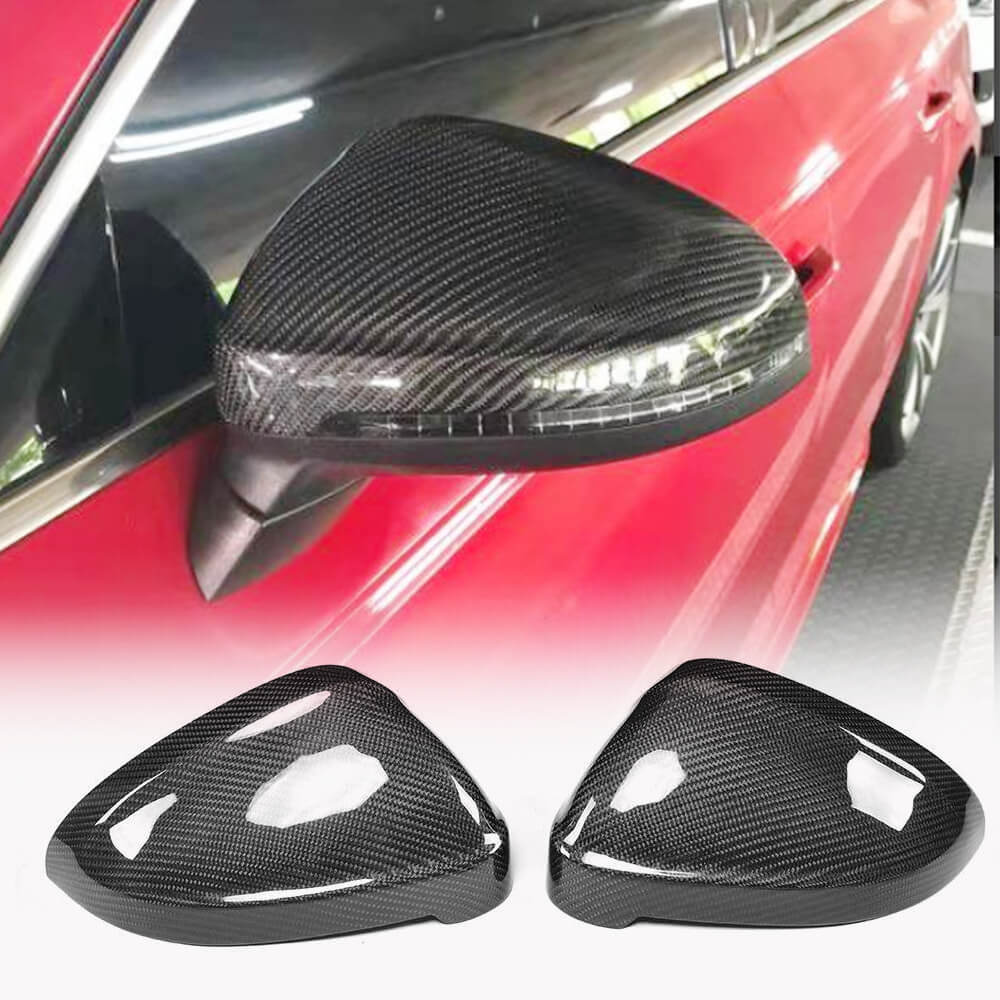 Audi B9 A4 S4 2016-2023 A5 S5 RS5 2017-2023 Mirror Covers Carbon Fiber (With Side Lane Assist)-Ahacarbon