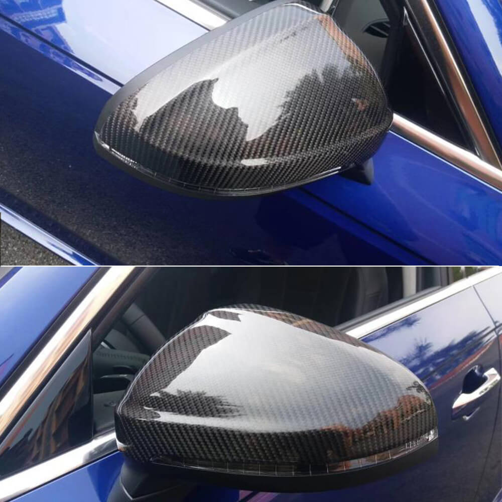 Audi B9 A4 S4 2016-2023 A5 S5 RS5 2017-2023 Mirror Covers Carbon Fiber (With Side Lane Assist)-Ahacarbon