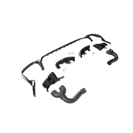Audi Q8 SQ8 Sport Utility 4-Door 2019-2022 Rear Bumper Diffuser Lip W/Exhaust Trim Tips Black PP-Ahacarbon