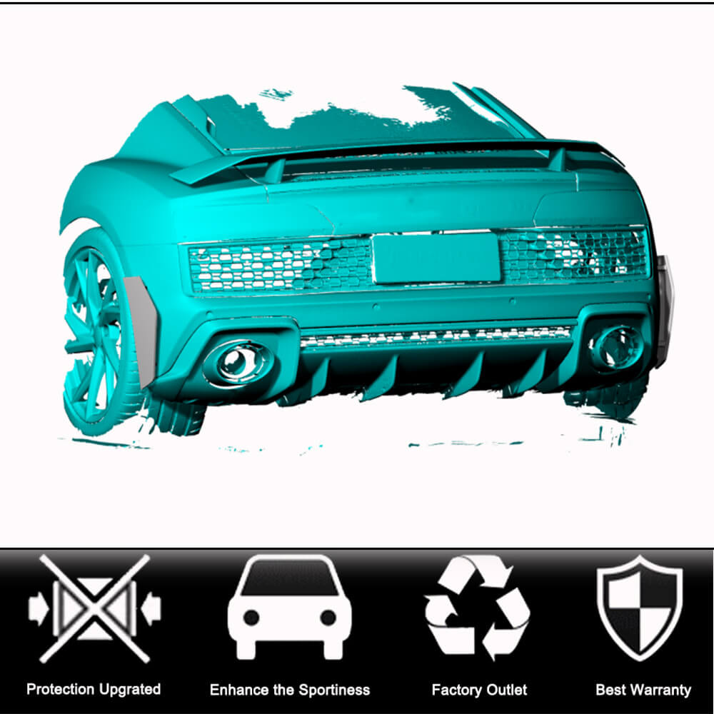 Audi R8 2023UP Rear Bumper Splitters Dry Carbon Fiber-Ahacarbon