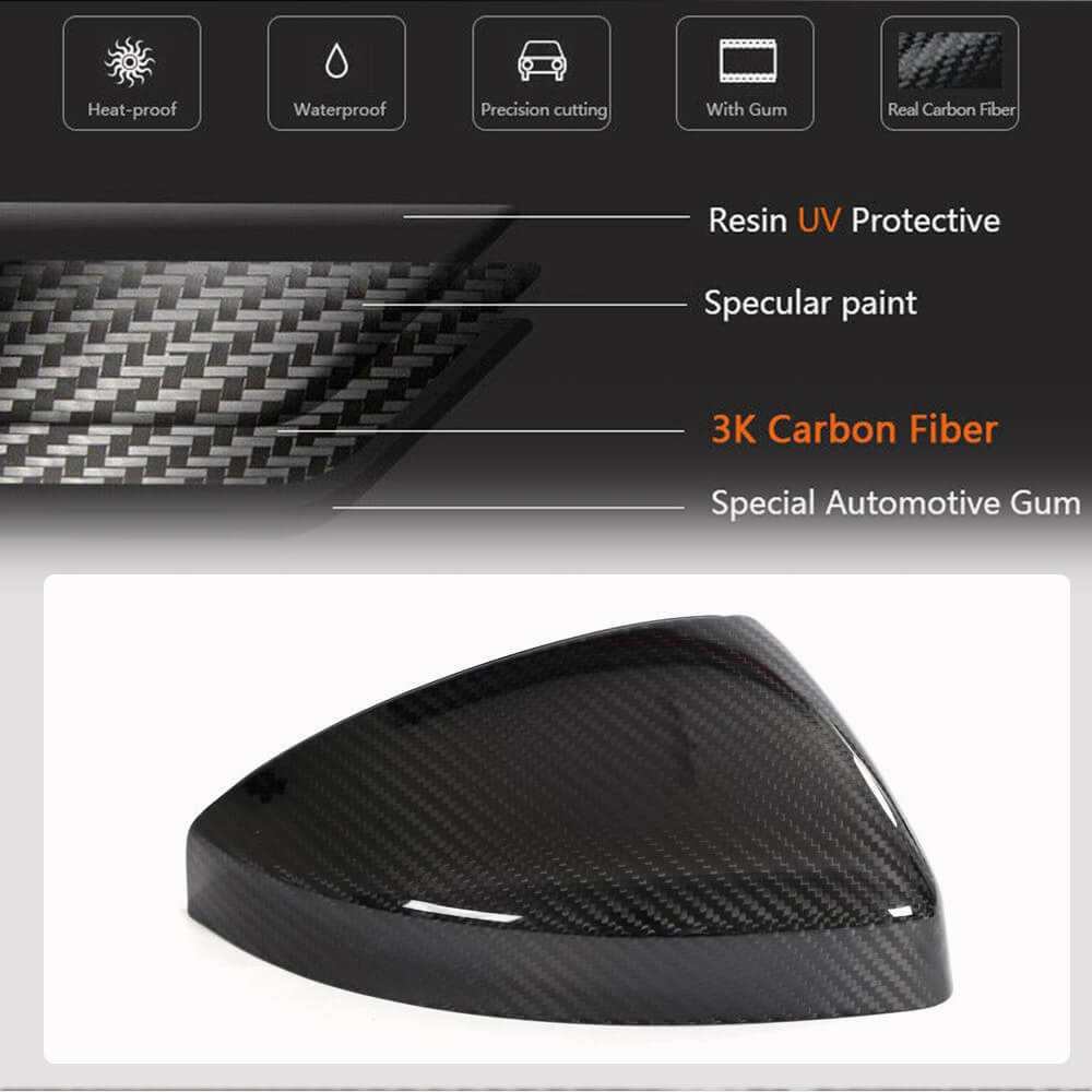 Audi R8 2023UP Mirror Covers Replacement Style Dry Carbon Fiber-Ahacarbon