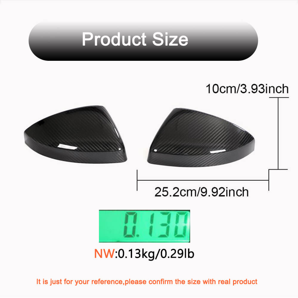 Audi R8 2023UP Mirror Covers Replacement Style Dry Carbon Fiber-Ahacarbon