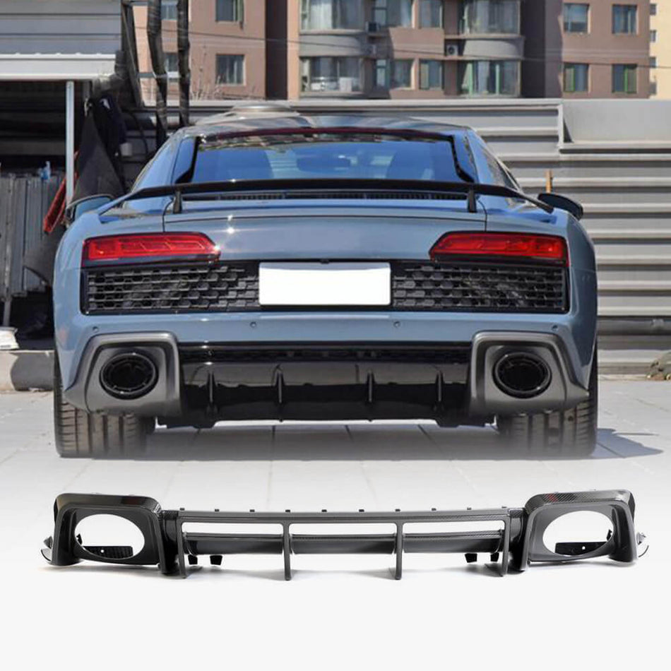 Audi R8 Coupe 2022-2023 Rear Bumper Diffuser Dry Carbon Fiber-Ahacarbon