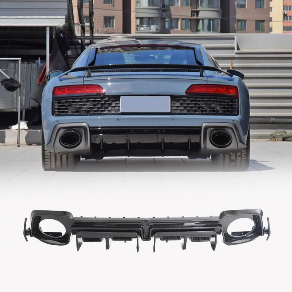 Audi R8 Coupe 2023+ Rear Bumper Diffuser Prepreg Dry Carbon Fiber-Ahacarbon
