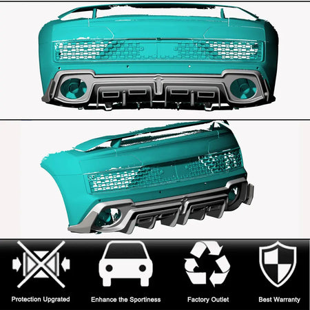 Audi R8 Coupe 2023+ Rear Bumper Diffuser Prepreg Dry Carbon Fiber-Ahacarbon
