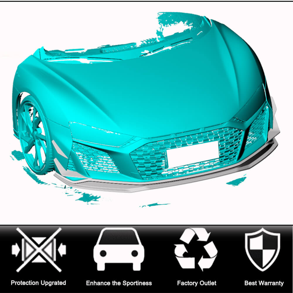 Audi R8 V10 Coupe Spyder Convertible 2Door 2023+ Front Bumper Fins Dry Carbon Fiber-Ahacarbon