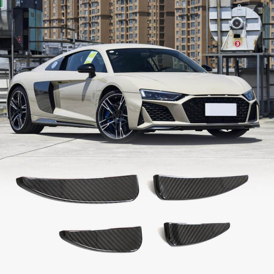 Audi R8 V10 Coupe Spyder Convertible 2Door 2023+ Front Bumper Vents Dry Carbon Fiber-Ahacarbon