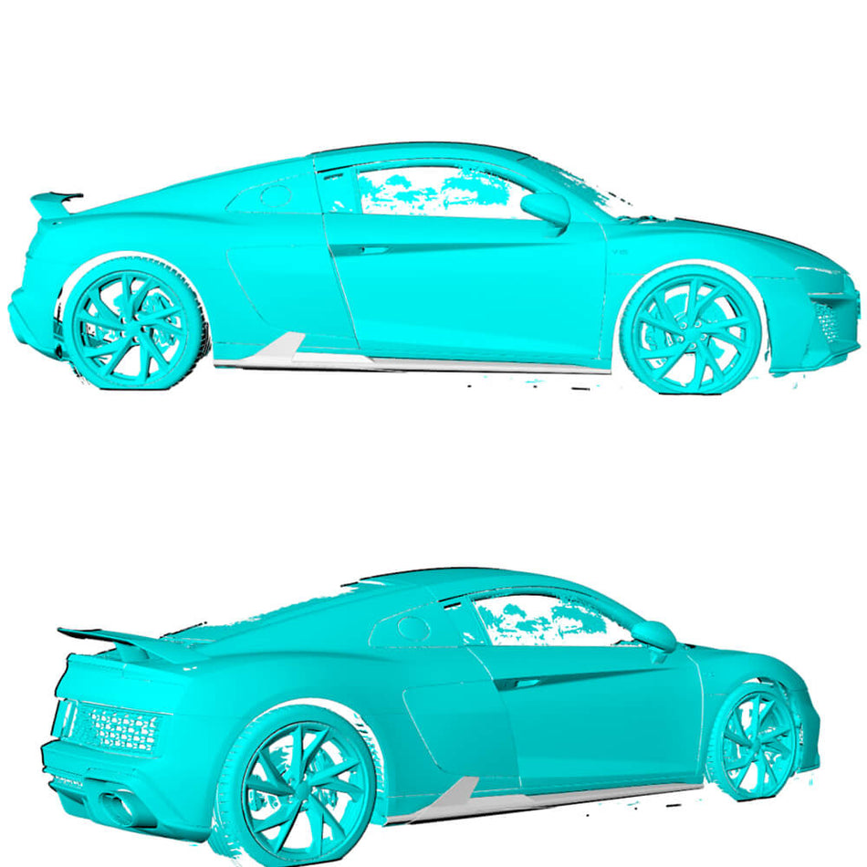 Audi R8 V10 Coupe Spyder Convertible 2Door 2023UP Side Skirts Dry Carbon Fiber-Ahacarbon