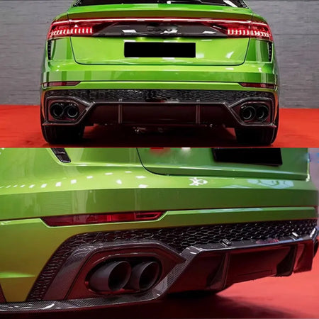 Audi RSQ8 Base Sport Utility 4-Door 2020-2023 Rear Bumper Diffuser Lip Carbon Fiber-Ahacarbon