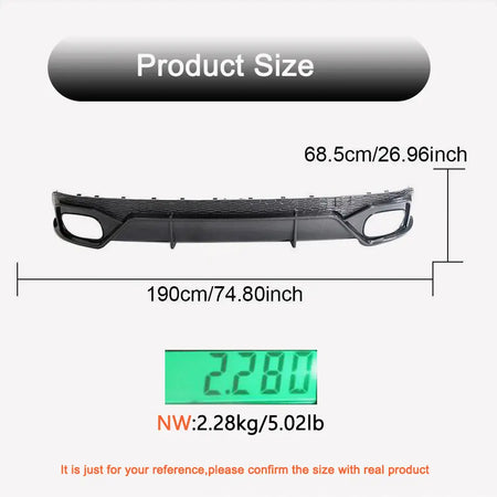 Audi RSQ8 Base Sport Utility 4-Door 2020-2023 Rear Bumper Diffuser Lip Carbon Fiber-Ahacarbon