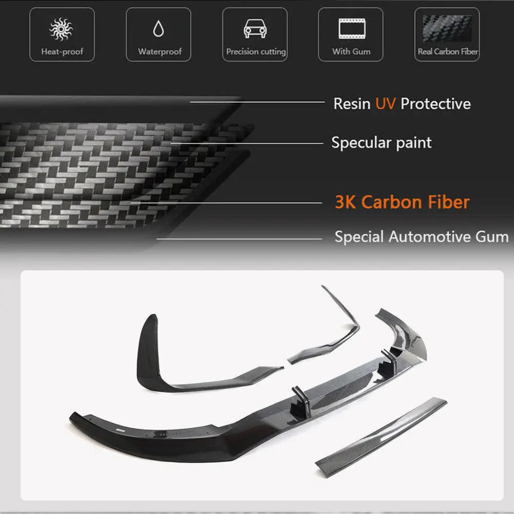 Audi RSQ8 Base Sport Utility 4-Door 2021+ Front Bumper Lip Carbon Fiber-Ahacarbon