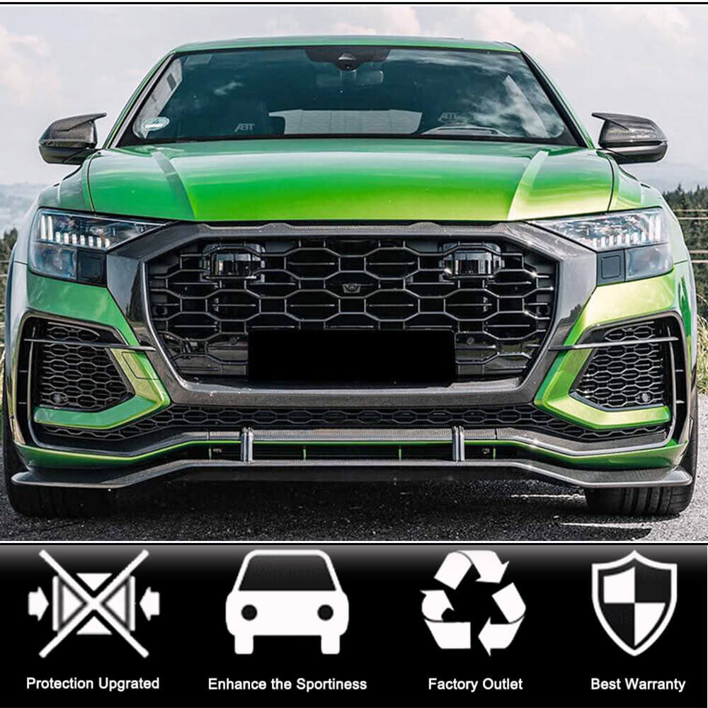 Audi RSQ8 Base Sport Utility 4-Door 2020up Mirror Covers Dry Carbon Fibe（Without lane change assist）-Ahacarbon