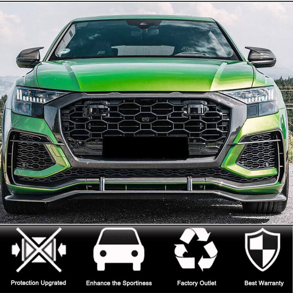 Audi RSQ8 Base Sport Utility 4-Door 2020up Mirror Covers Dry Carbon Fibe（Without lane change assist）-Ahacarbon