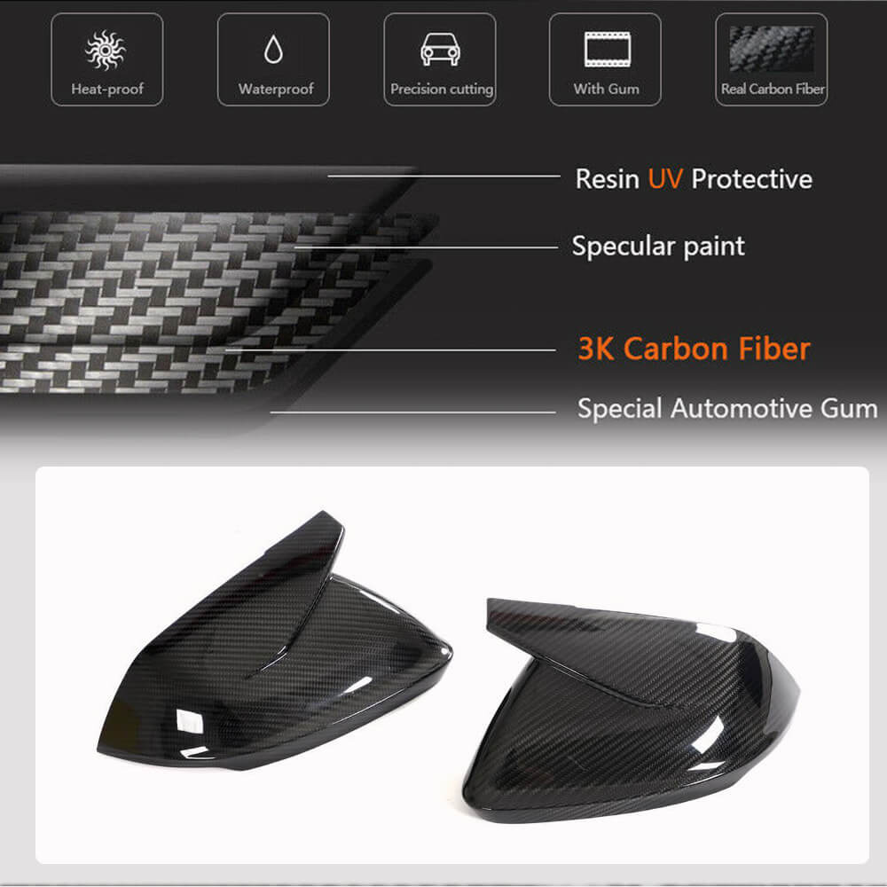 Audi RSQ8 Base Sport Utility 4-Door 2020up Mirror Covers Dry Carbon Fibe（Without lane change assist）-Ahacarbon