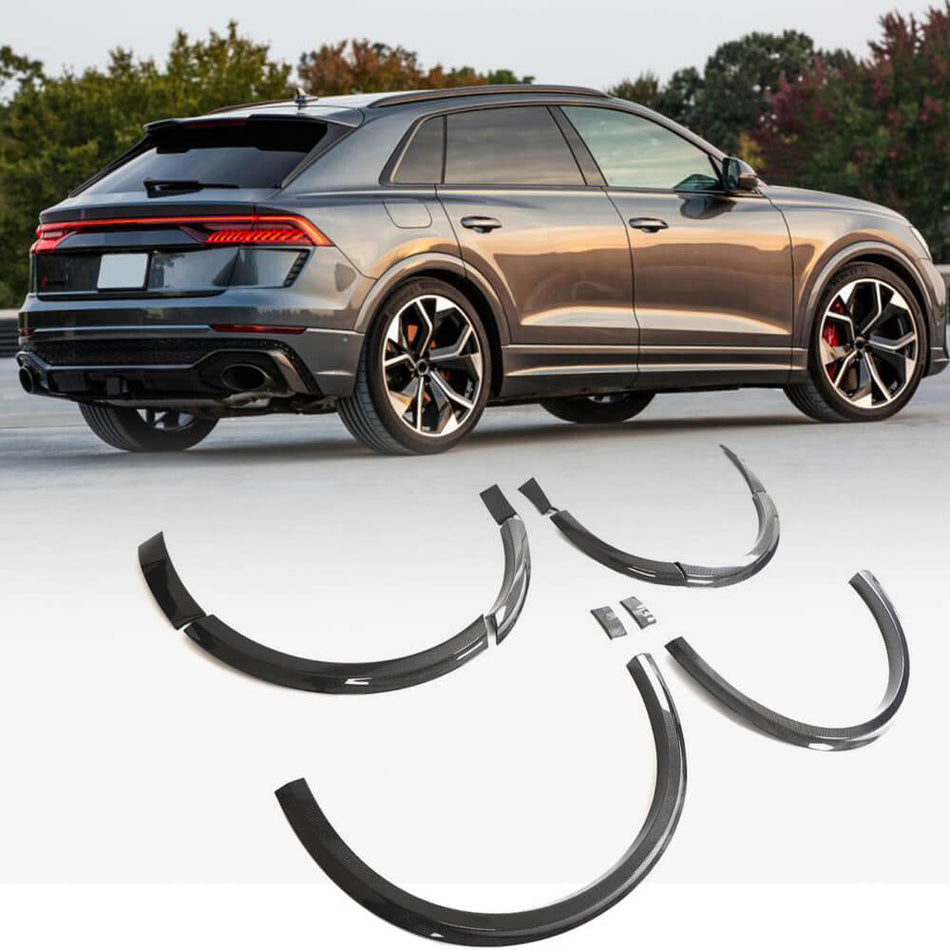 Audi RSQ8 RS Q8 Base Sport Utility 4-Door 2021-2023 Wheel Arch Fender Trims Carbon Fiber-Ahacarbon