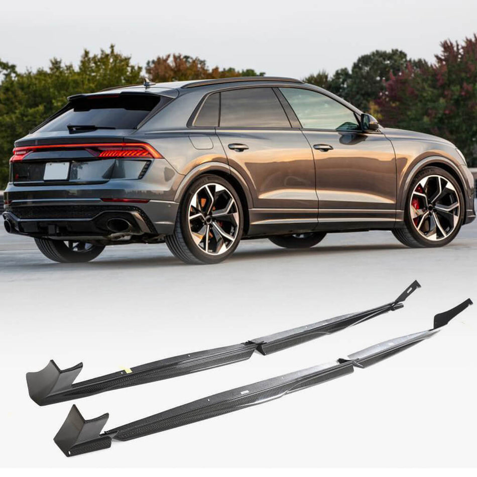 Audi RSQ8 RS Q8 Base Sport Utility 4-Door 2021-2023 Side Skirts Carbon Fiber-Ahacarbon